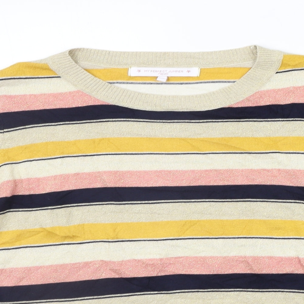 NEXT Womens Yellow Striped  Pullover Jumper Size 10