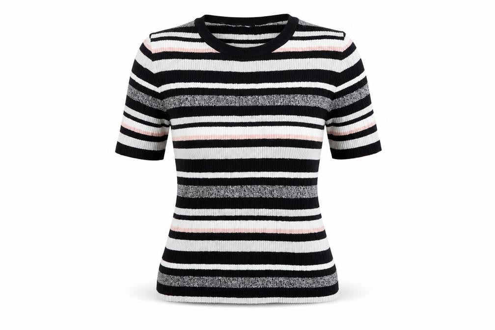 F&F Womens Black Striped  Pullover Jumper Size 10
