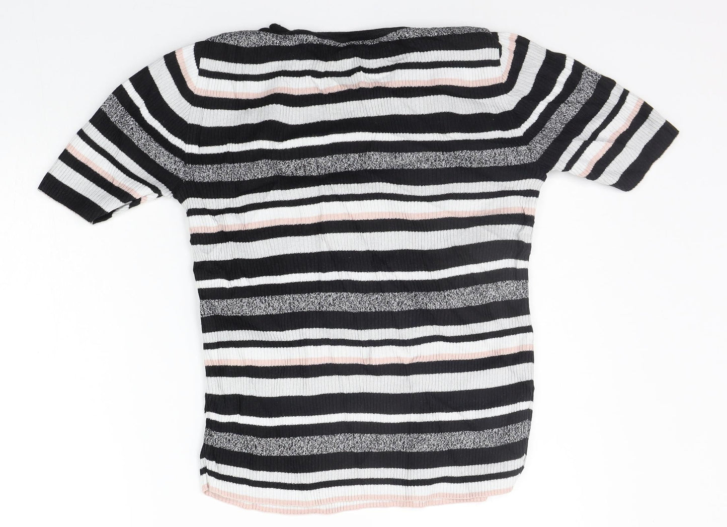 F&F Womens Black Striped  Pullover Jumper Size 10