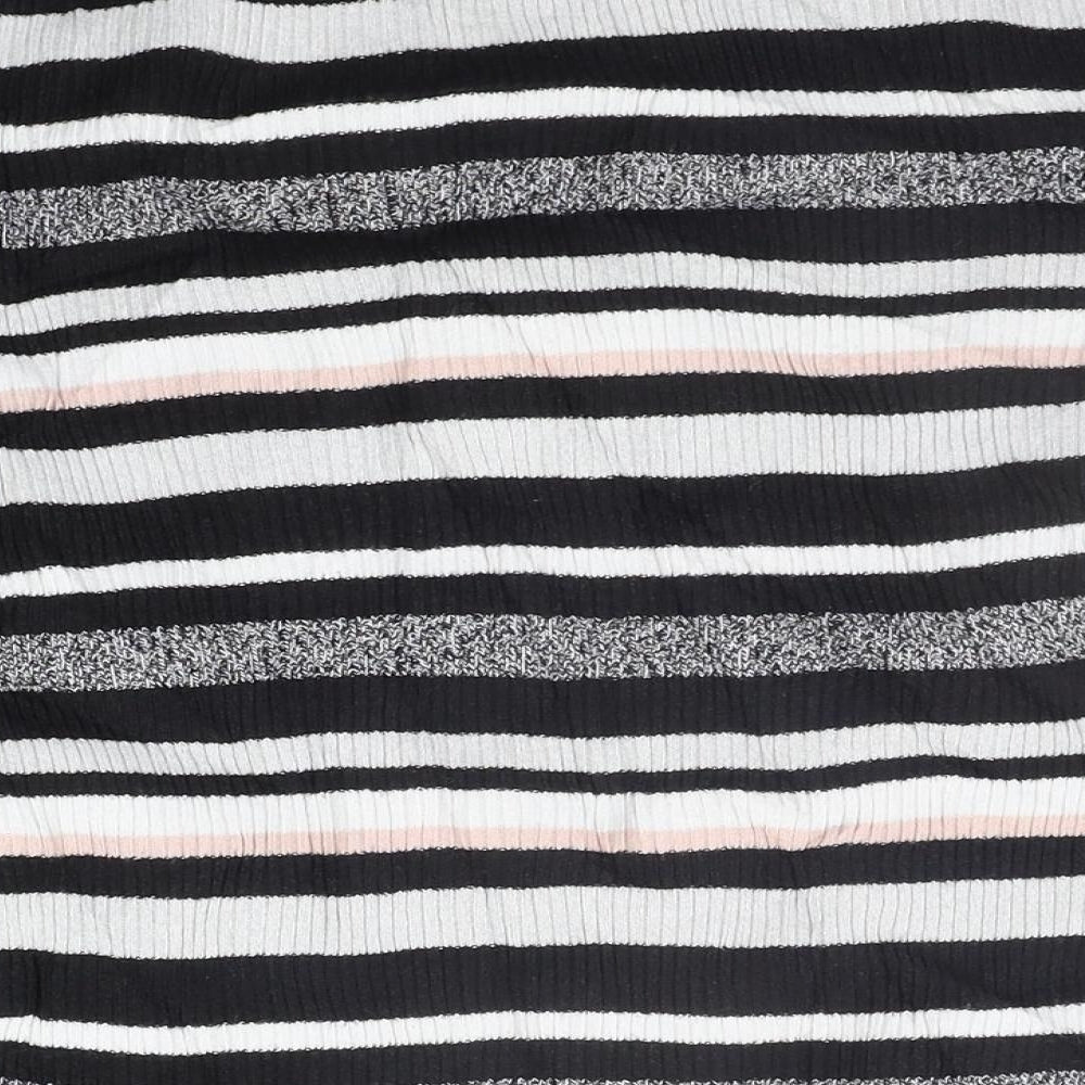F&F Womens Black Striped  Pullover Jumper Size 10
