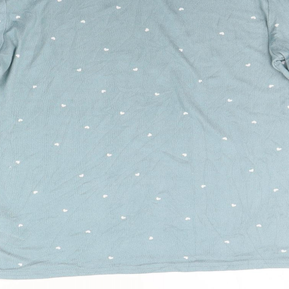Love To Lounge Womens Green Geometric  Pullover Jumper Size S