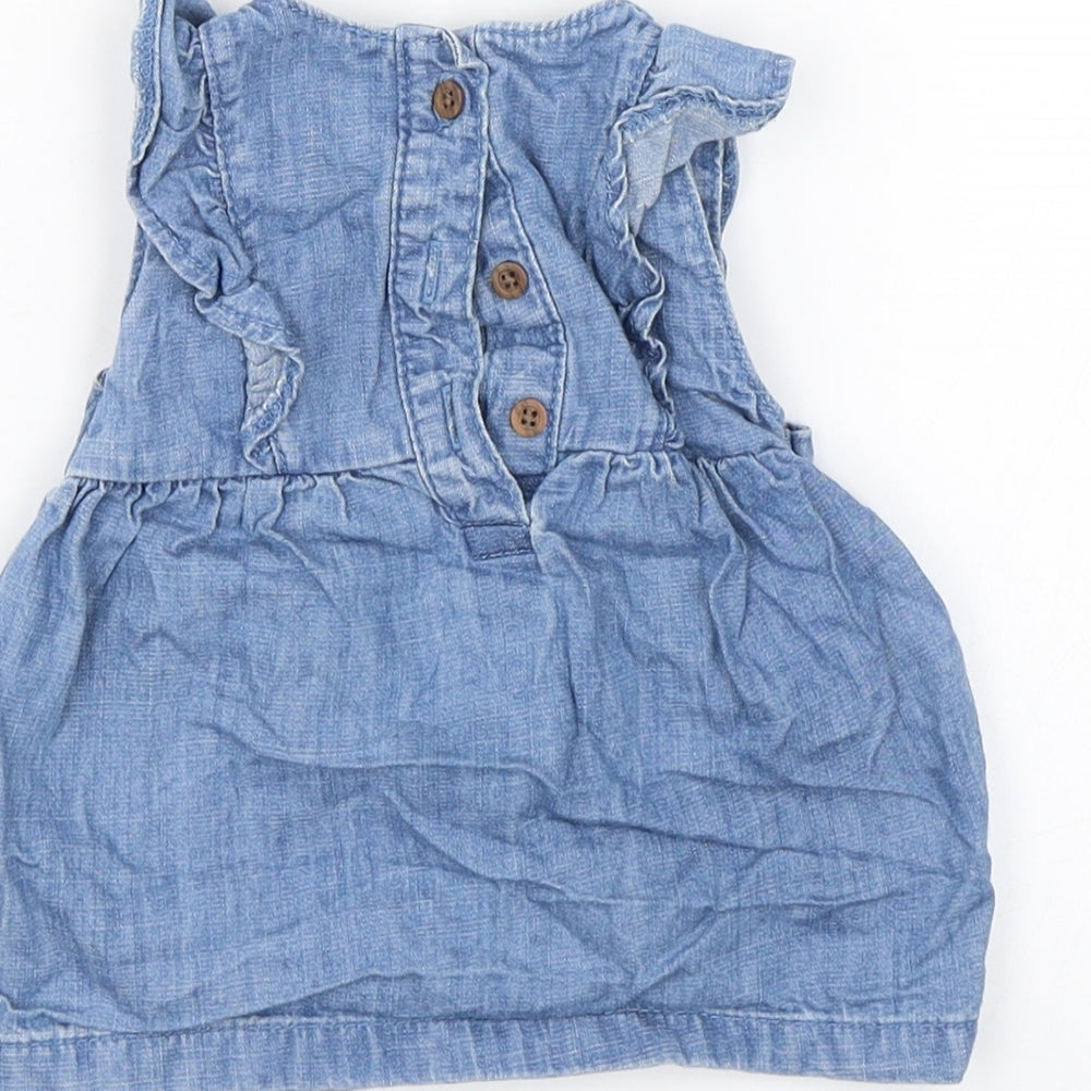 M&S Girls Blue  Denim Basic Tank Size 3-6 Months  - Winnie The Pooh