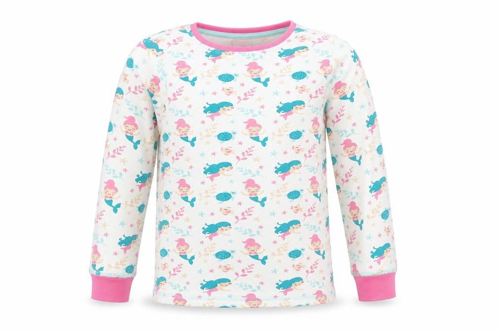 Lily and Dan Girls White Floral  Top Pyjama Top Size 7-8 Years  - Mermaids