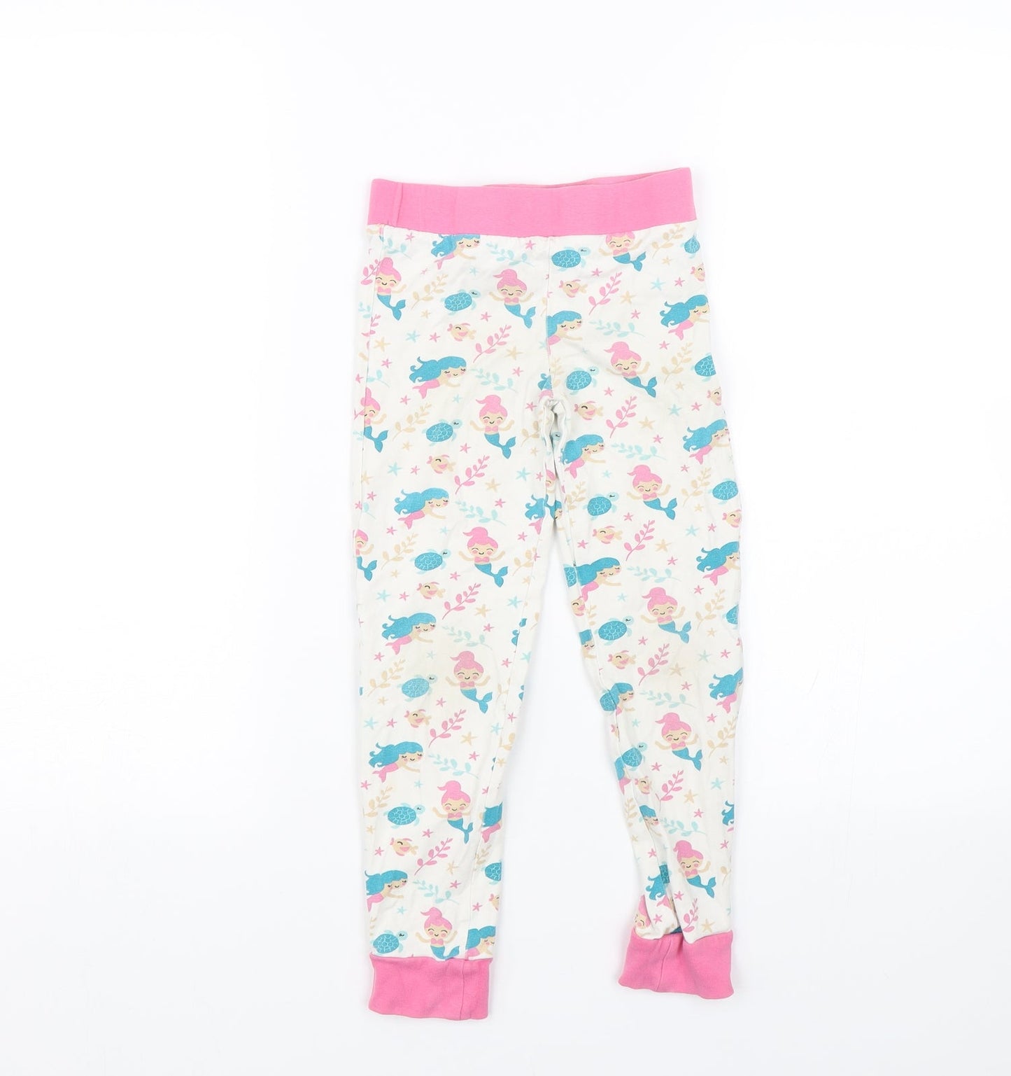 Lily & Dan Girls White Floral   Pyjama Pants Size 7-8 Years  - mermaids
