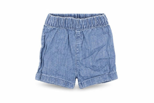 M&S Girls Blue  Denim Cropped Trousers Size 3-6 Months  - Shorts