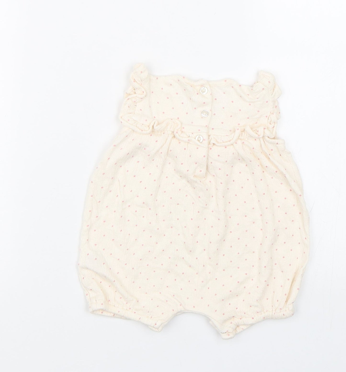 George Girls Beige Spotted  Babygrow One-Piece Size 3-6 Months