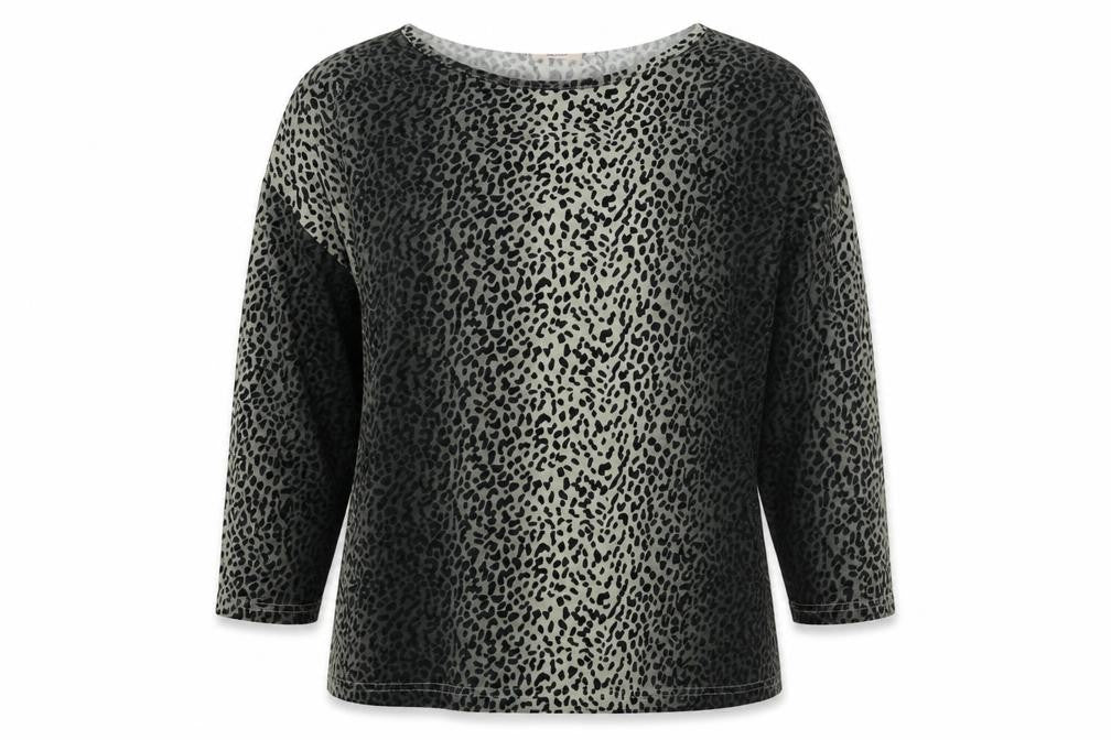 Front view of Only women’s grey animal print jumper, size M