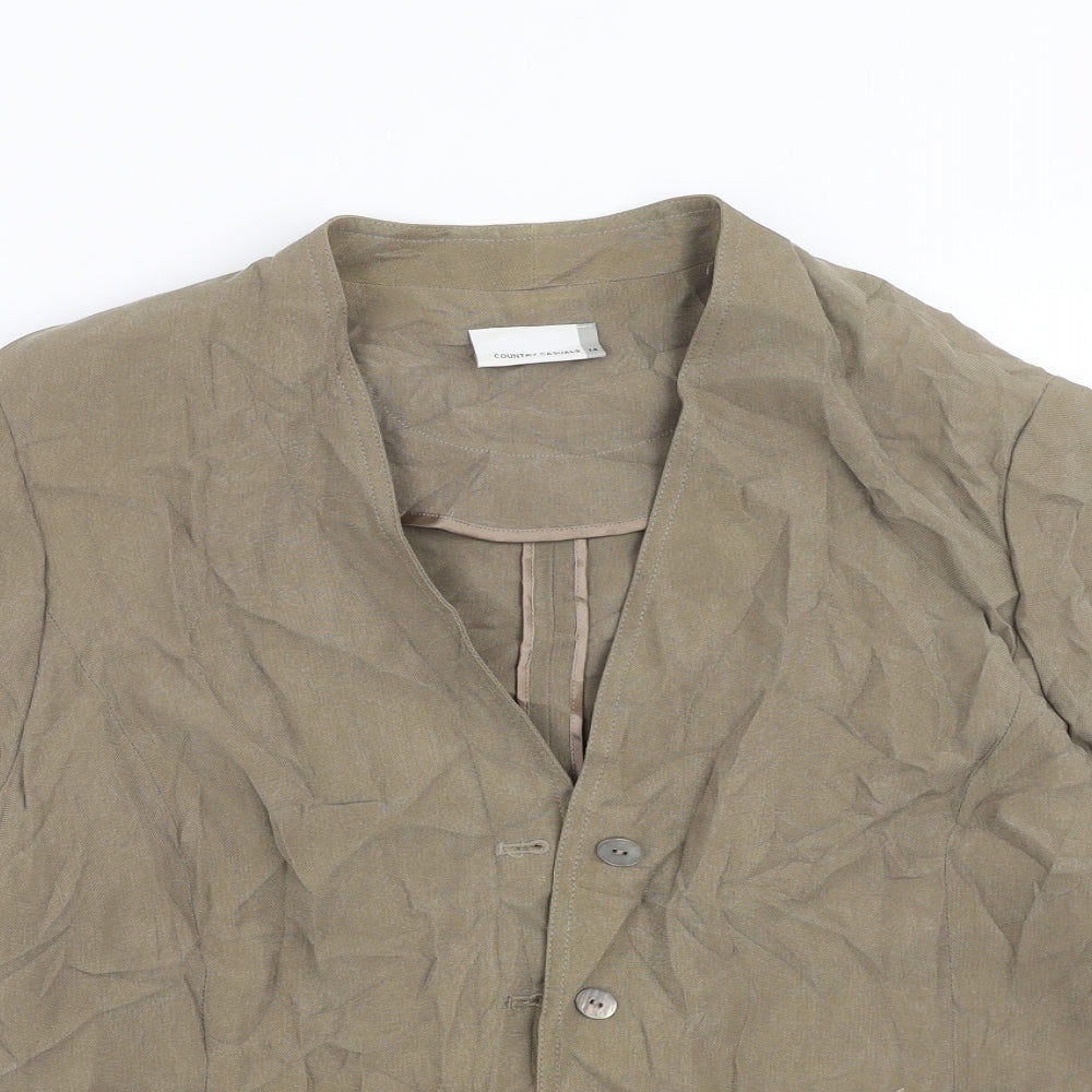 Country Casuals Womens Green   Jacket  Size 10  - Floral embroidery