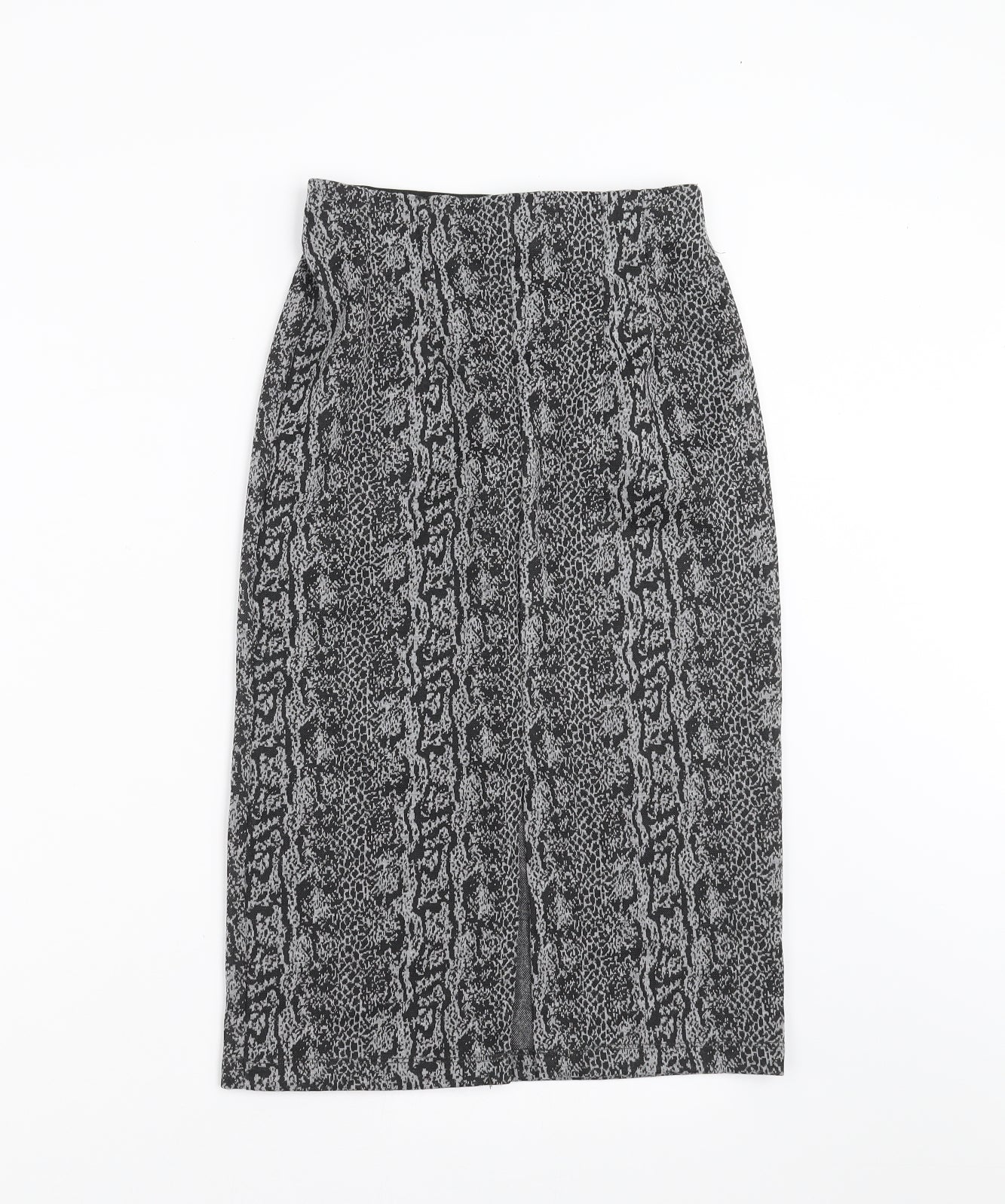 Stradivarius Womens Grey Animal Print  Straight & Pencil Skirt Size S