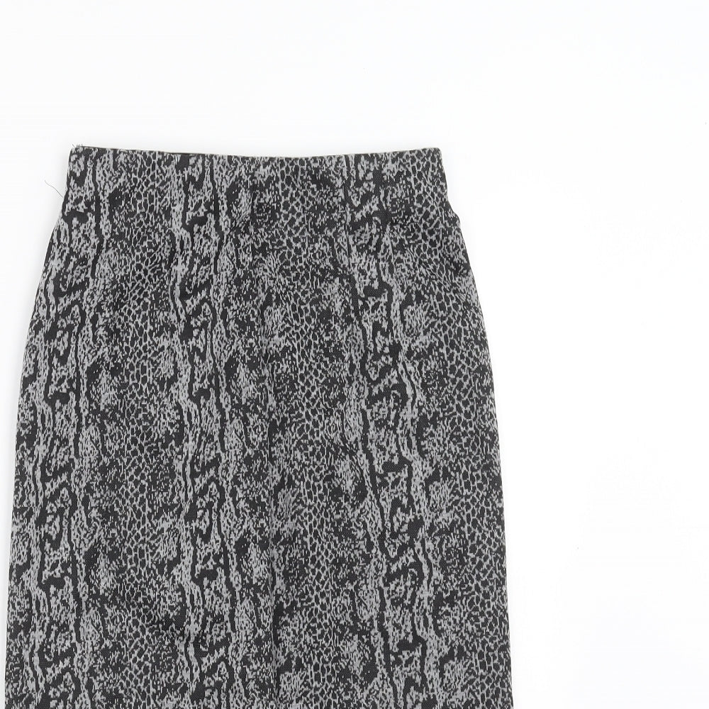Stradivarius Womens Grey Animal Print  Straight & Pencil Skirt Size S