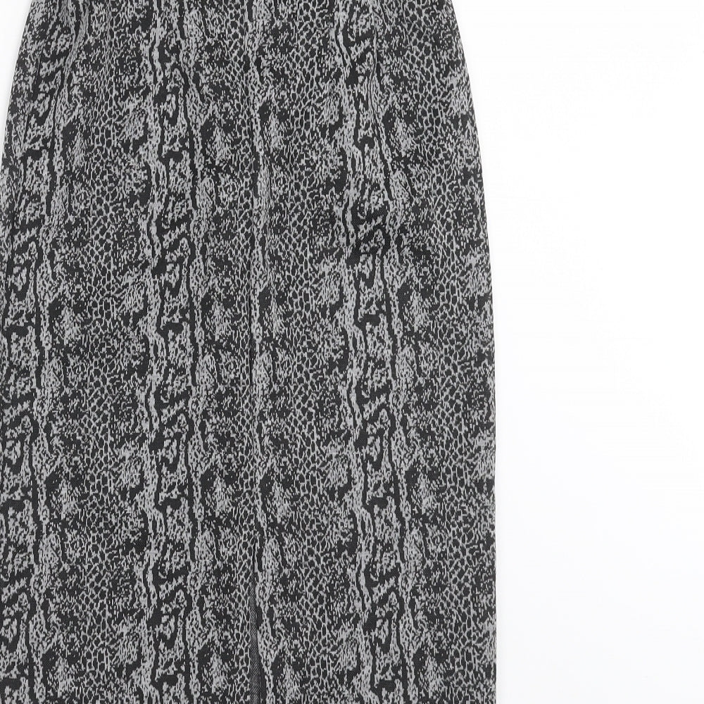 Stradivarius Womens Grey Animal Print  Straight & Pencil Skirt Size S