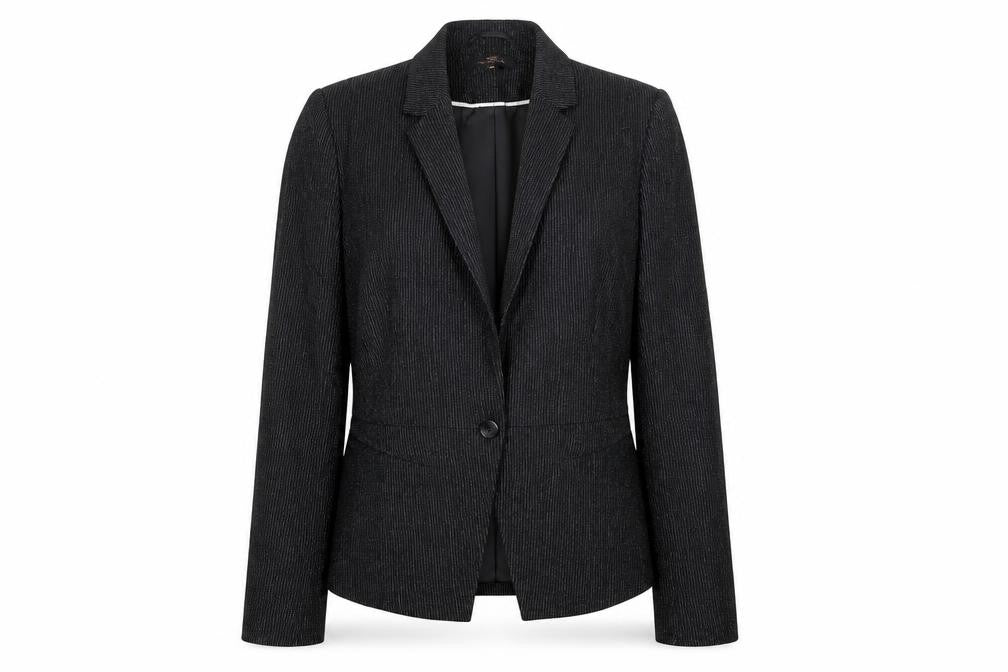 NEXT Womens Black Striped  Jacket Suit Jacket Size 12