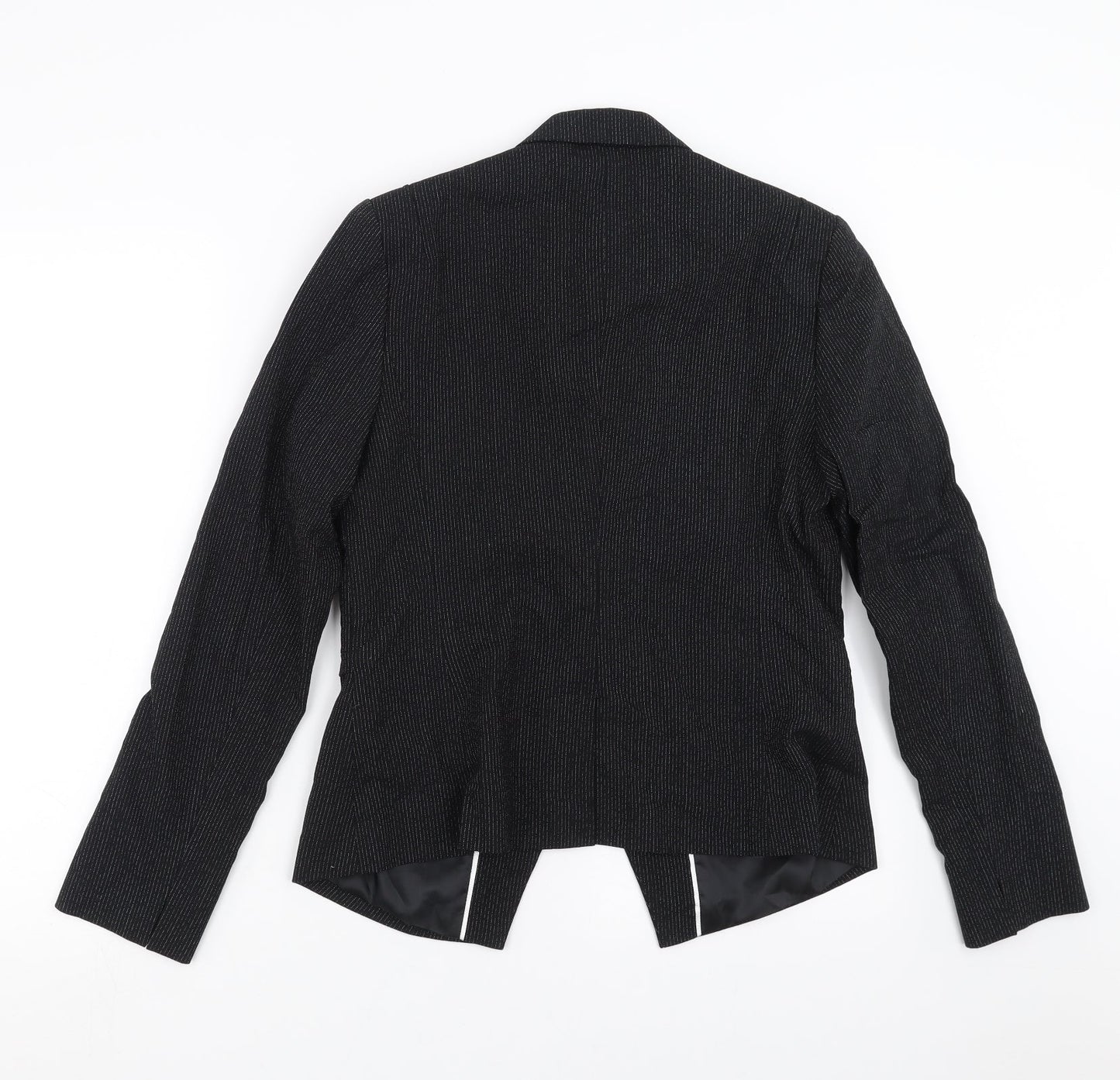 NEXT Womens Black Striped  Jacket Suit Jacket Size 12