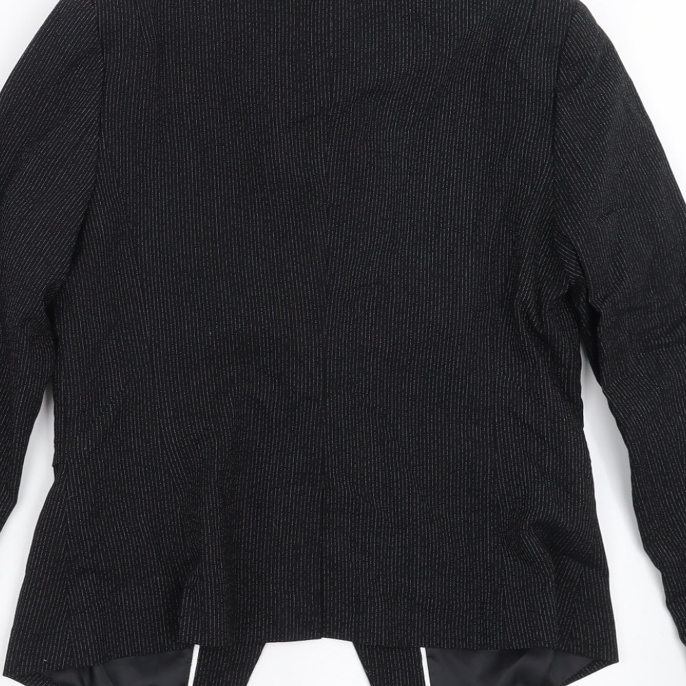 NEXT Womens Black Striped  Jacket Suit Jacket Size 12