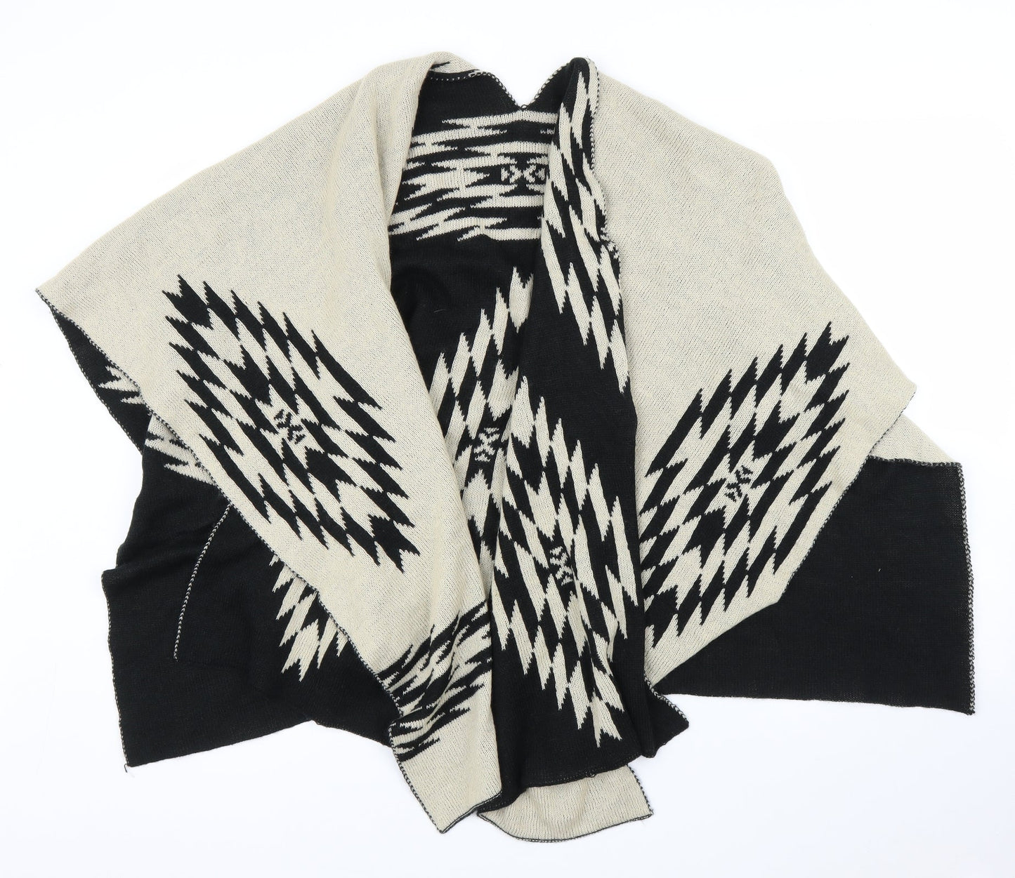Preworn Womens Beige Geometric  Cape Jumper One Size