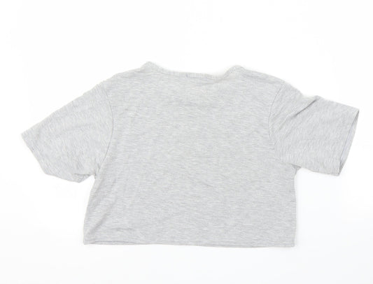 I SAW IT FIRST Womens Grey   Cropped T-Shirt Size 8