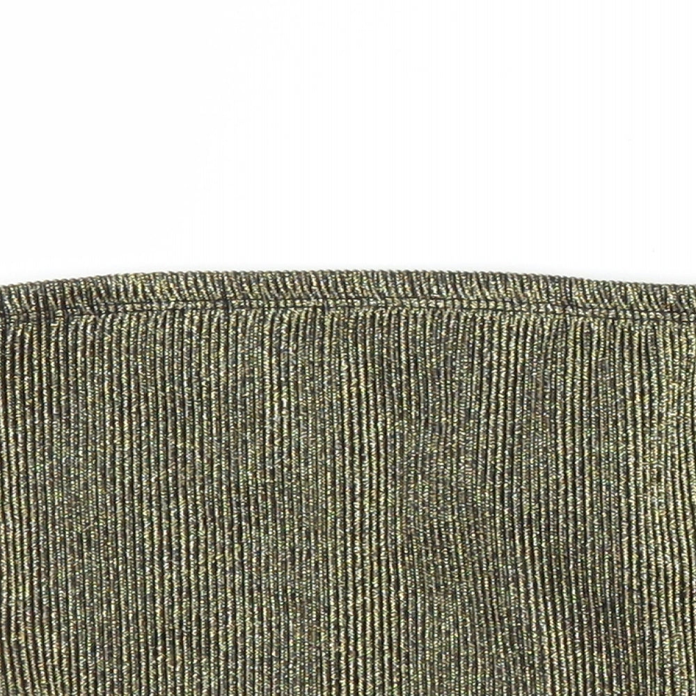 Select Womens Gold   Cropped Blouse Size S
