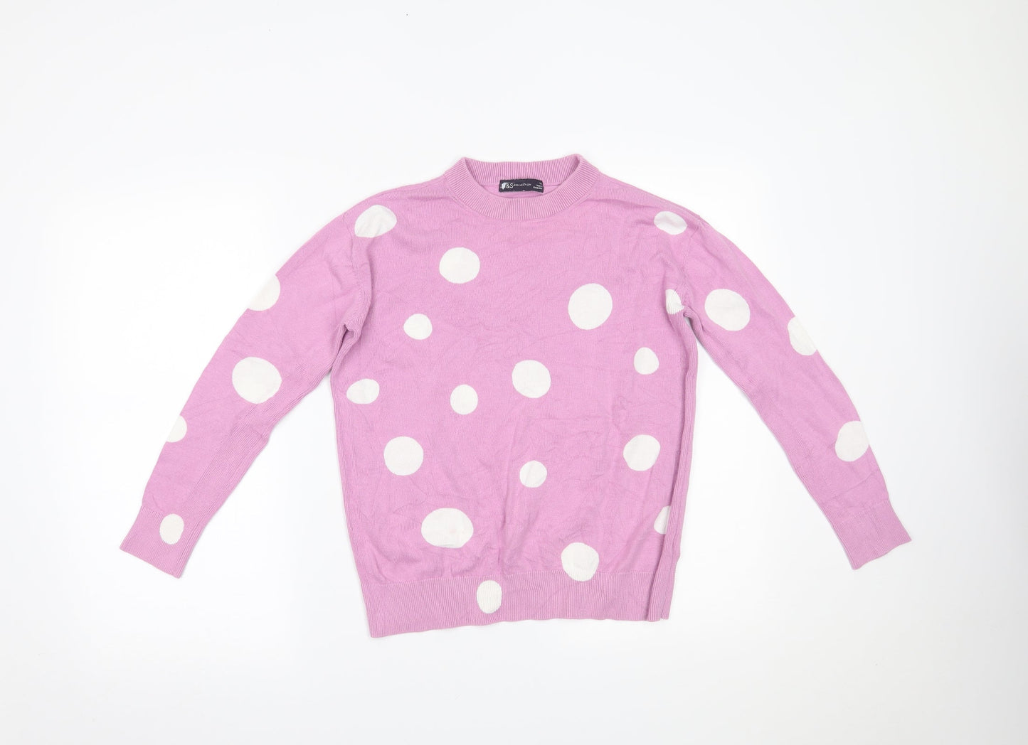 Marks and Spencer Womens Pink Polka Dot  Pullover Jumper Size XS