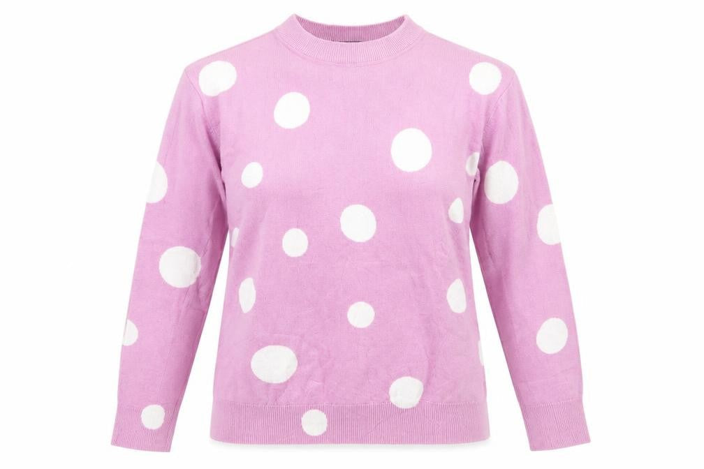 Marks and Spencer Womens Pink Polka Dot  Pullover Jumper Size XS