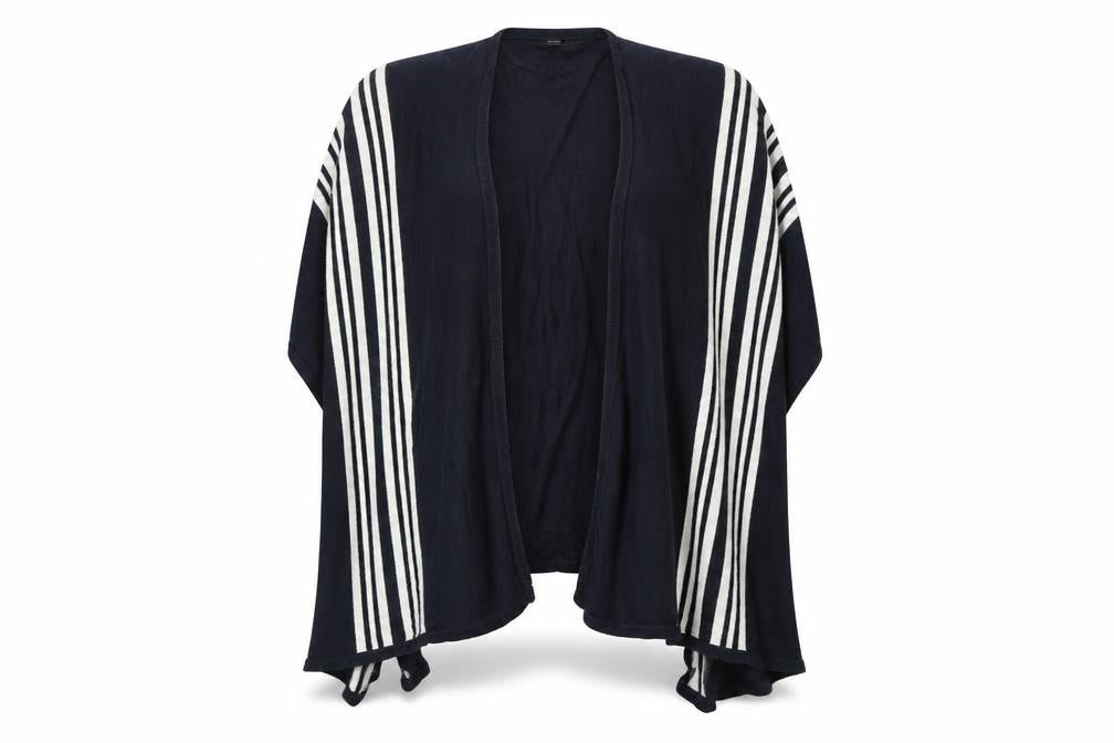 Marks & Spencer Womens Blue Striped Knit  Shawl/Wrap
