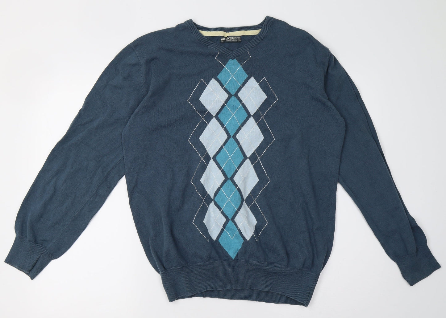 Brooker Mens Blue Geometric  Pullover Sweatshirt Size M