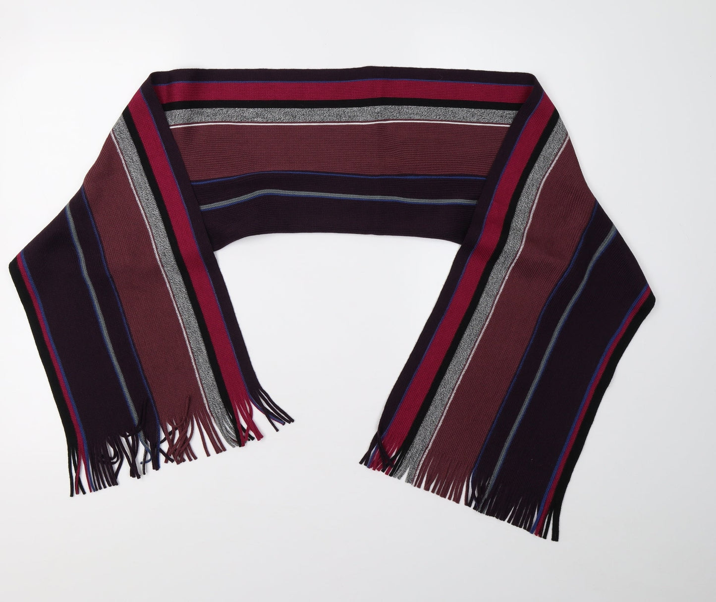Preworn Womens Purple Striped Knit  Scarf