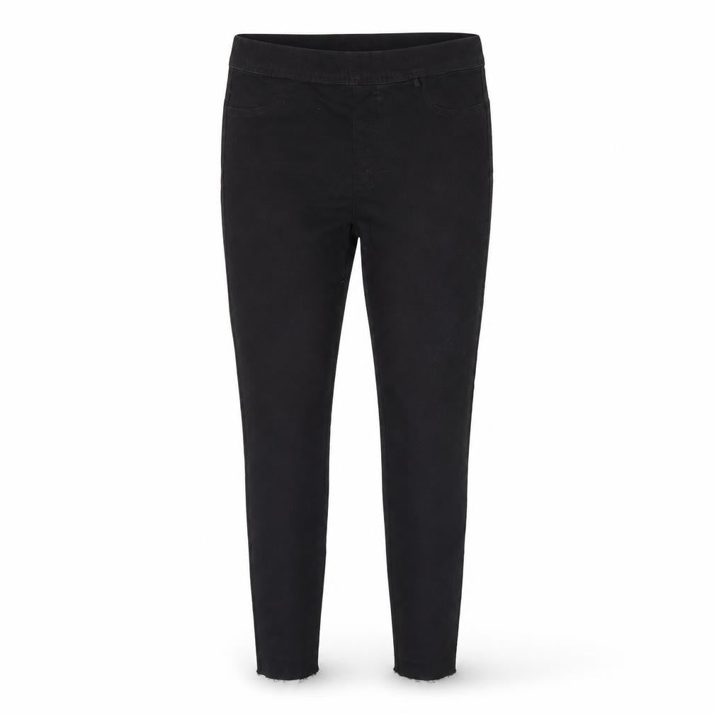 Front view of TRU women’s black denim skinny jeans, size UK 10, 29-inch leg