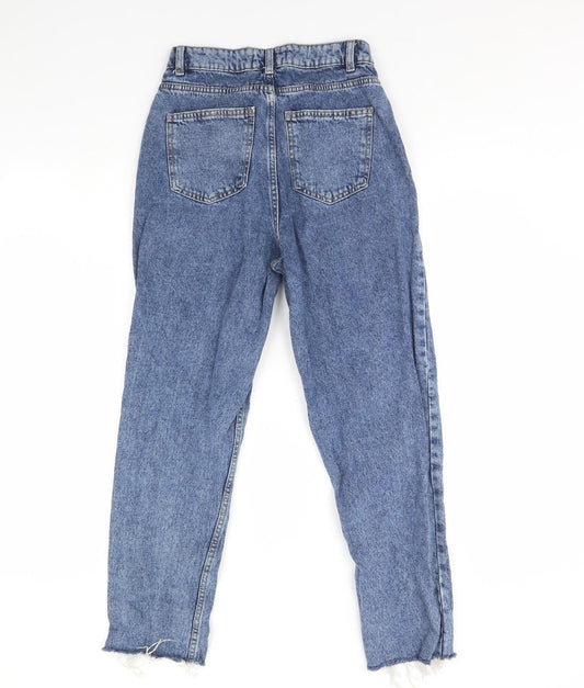 Denim & Co. Womens Blue  Denim Straight Jeans Size 8 L28 in