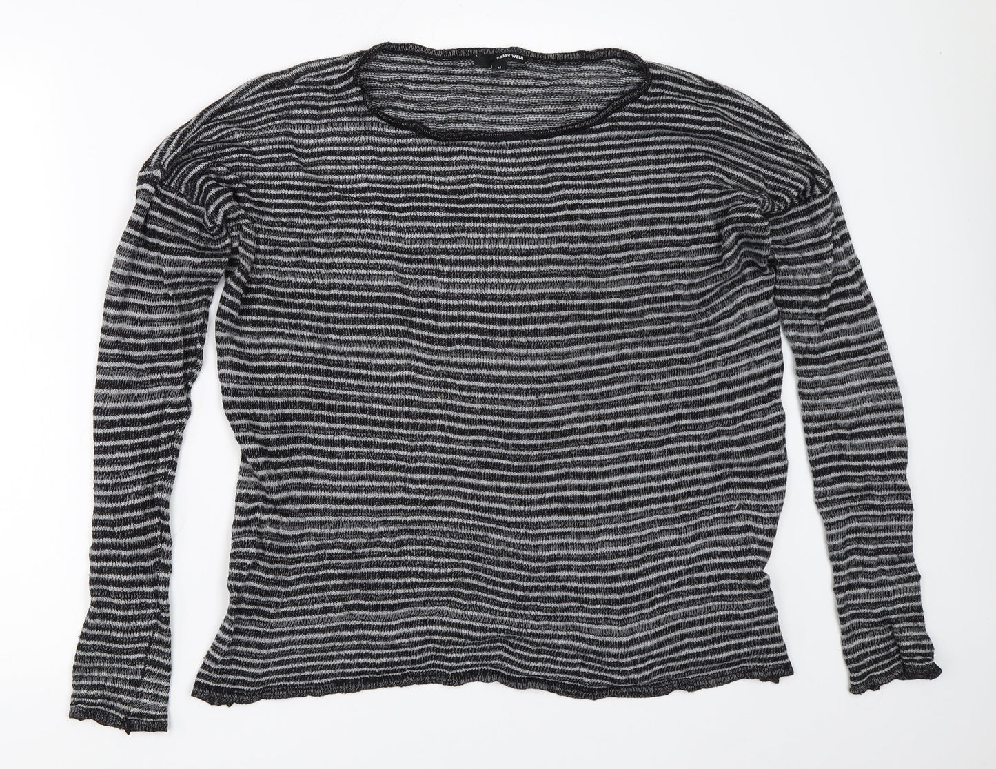 TALLY WEiJL Womens Grey Striped  Pullover Jumper Size M