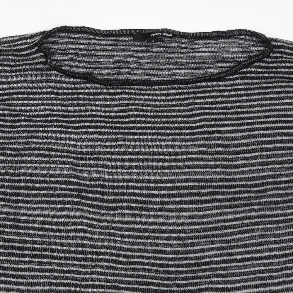 TALLY WEiJL Womens Grey Striped  Pullover Jumper Size M