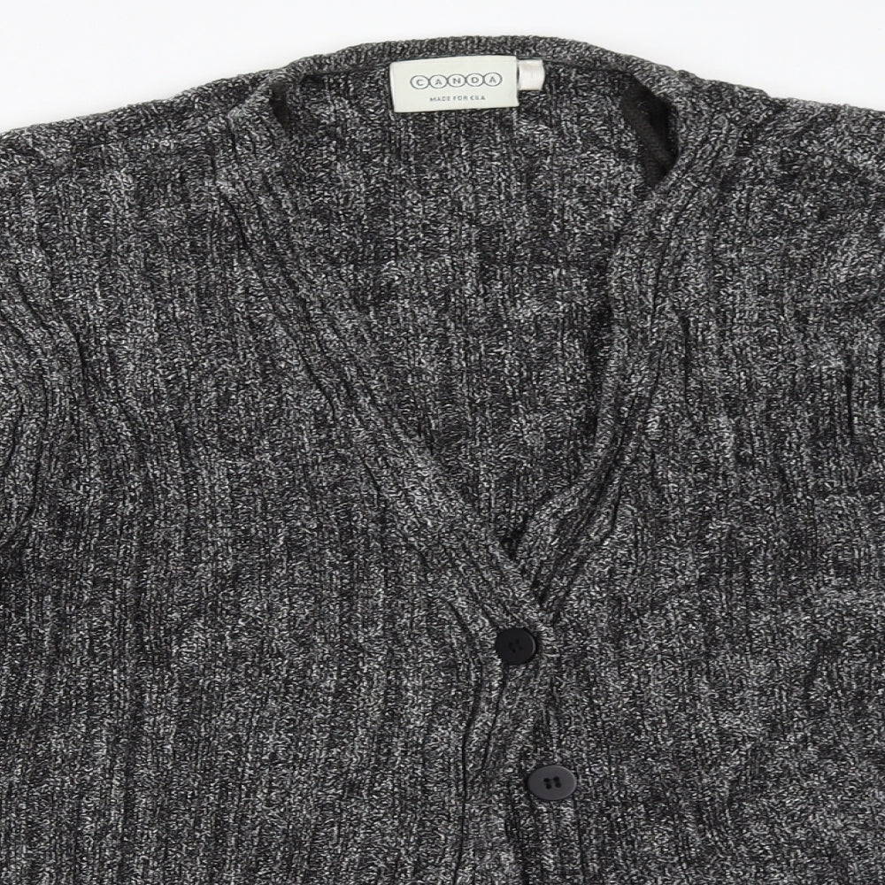 Canda Womens Grey   Cardigan Jumper Size L