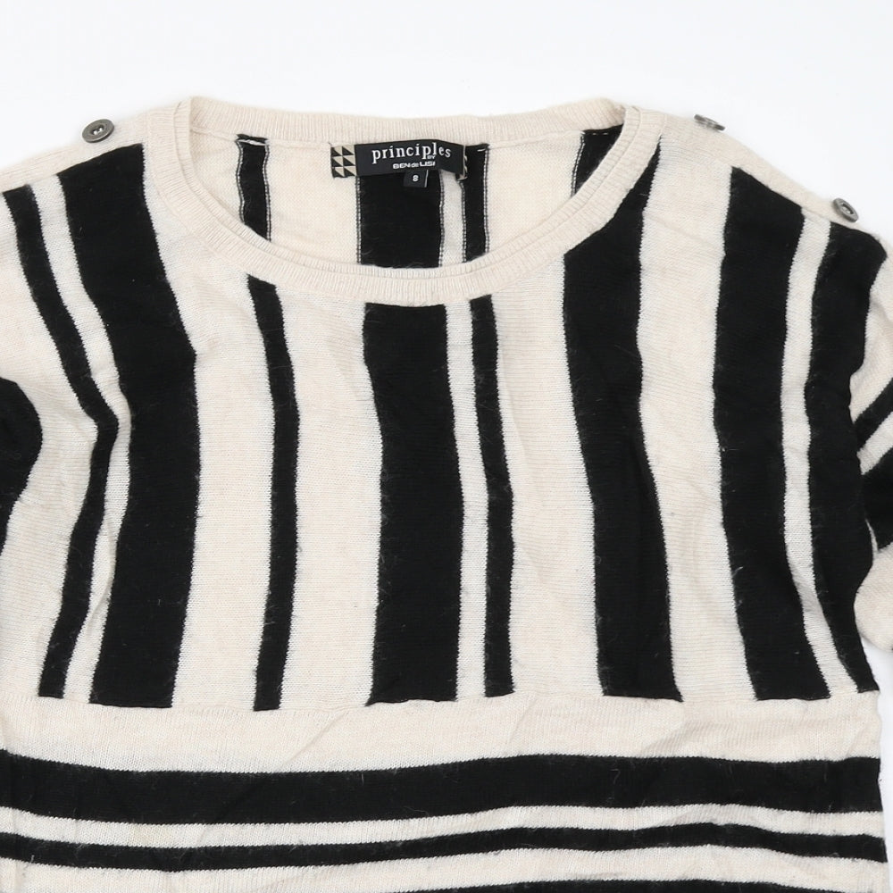Principles Womens Beige Striped  Pullover Jumper Size 8