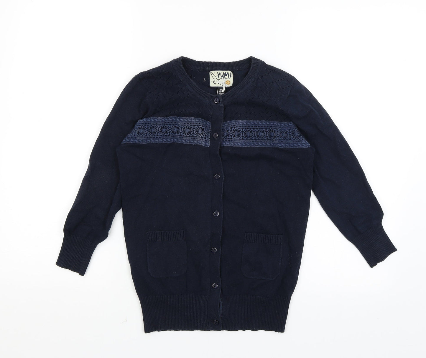 Yumi Womens Blue   Cardigan Jumper Size 8