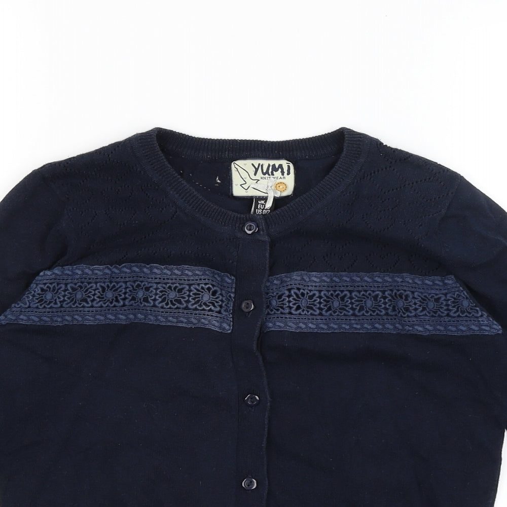 Yumi Womens Blue   Cardigan Jumper Size 8