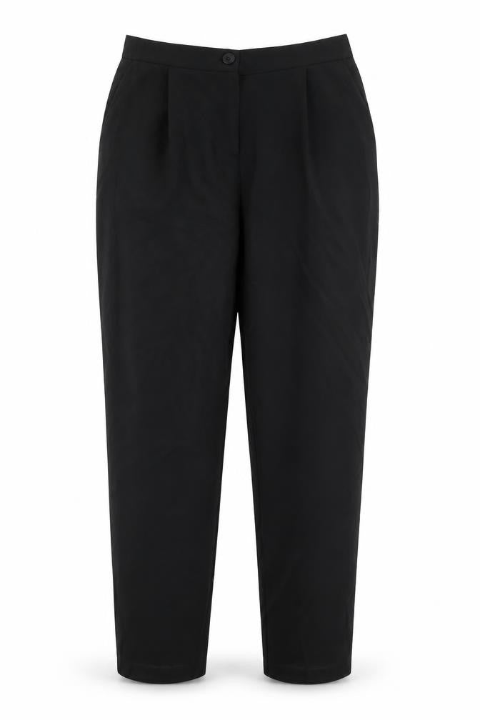 Front view of ASOS women’s black dress pants trousers, size UK 10, 26-inch leg