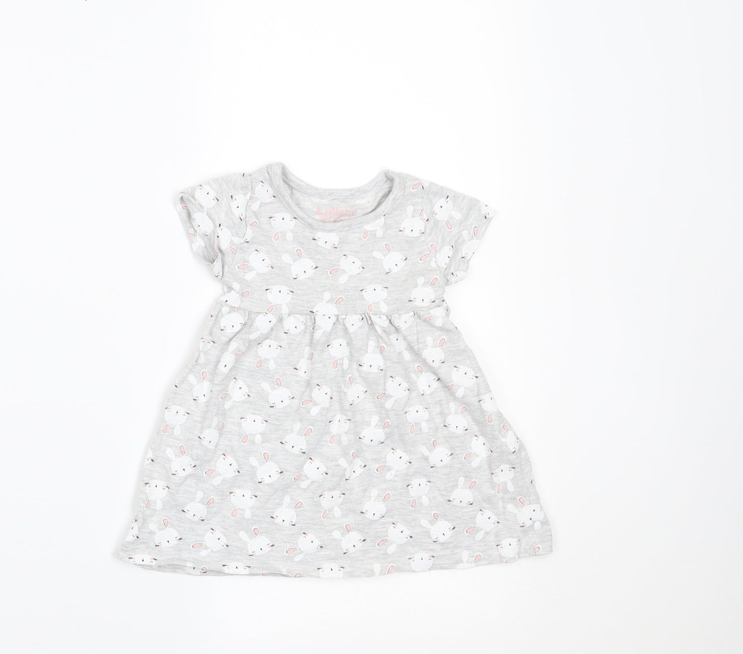 Lullaby Girls Grey Geometric  A-Line  Size 0-3 Months  - rabbitsa