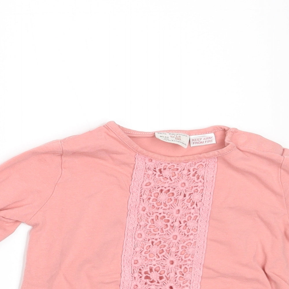 Zara Girls Pink   Basic T-Shirt Size 9-12 Months