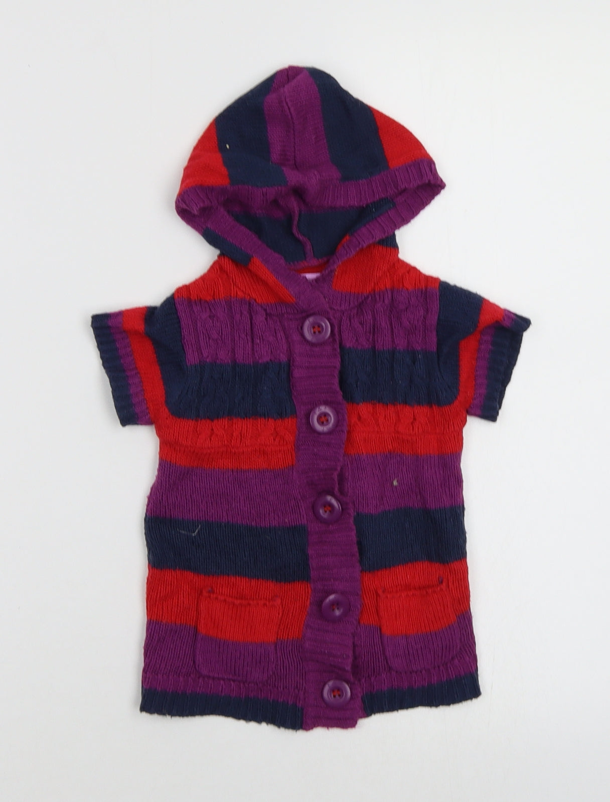 F&F Baby Multicoloured Striped  Cardigan Jumper Size 12-18 Months