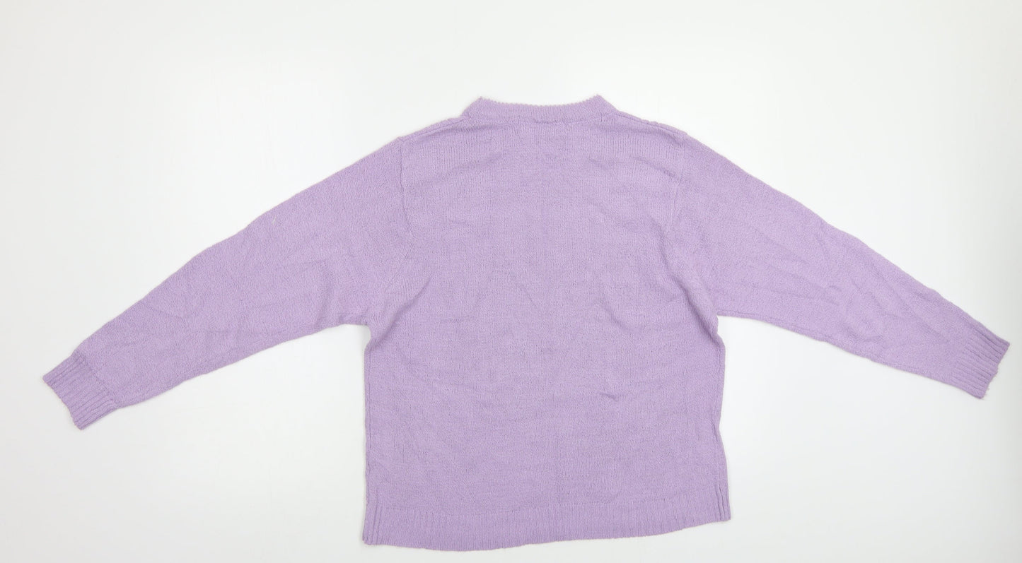 Beaumonde Womens Purple Floral  Pullover Jumper Size 18