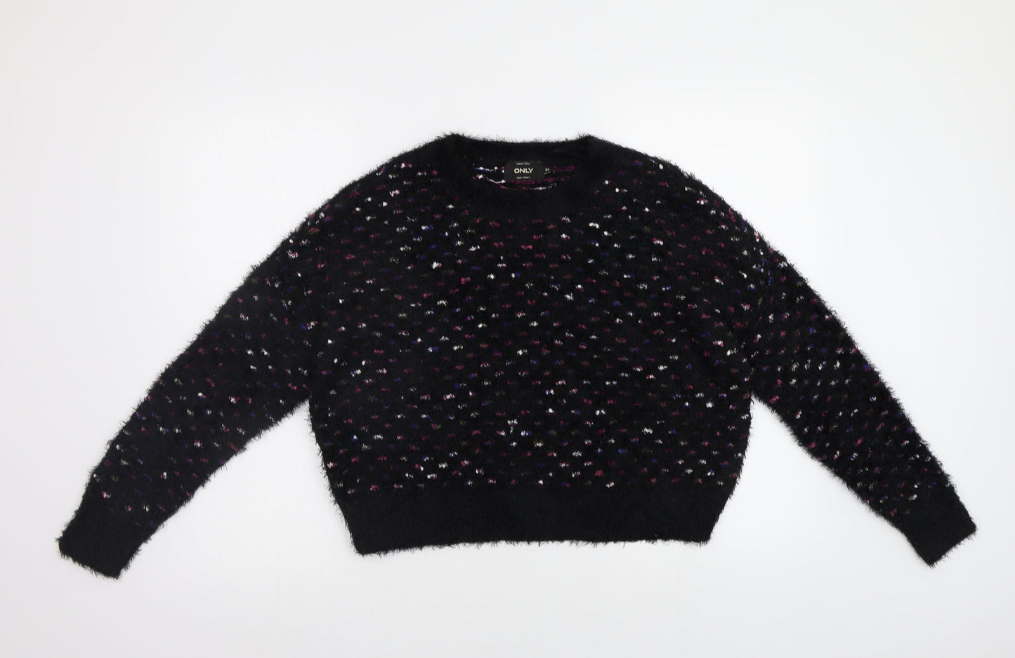 Only Womens Black Polka Dot  Pullover Jumper Size XS