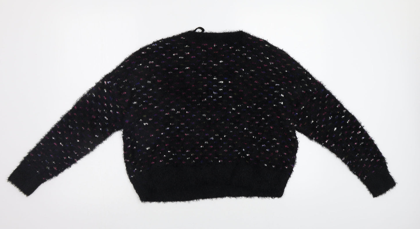 Only Womens Black Polka Dot  Pullover Jumper Size XS