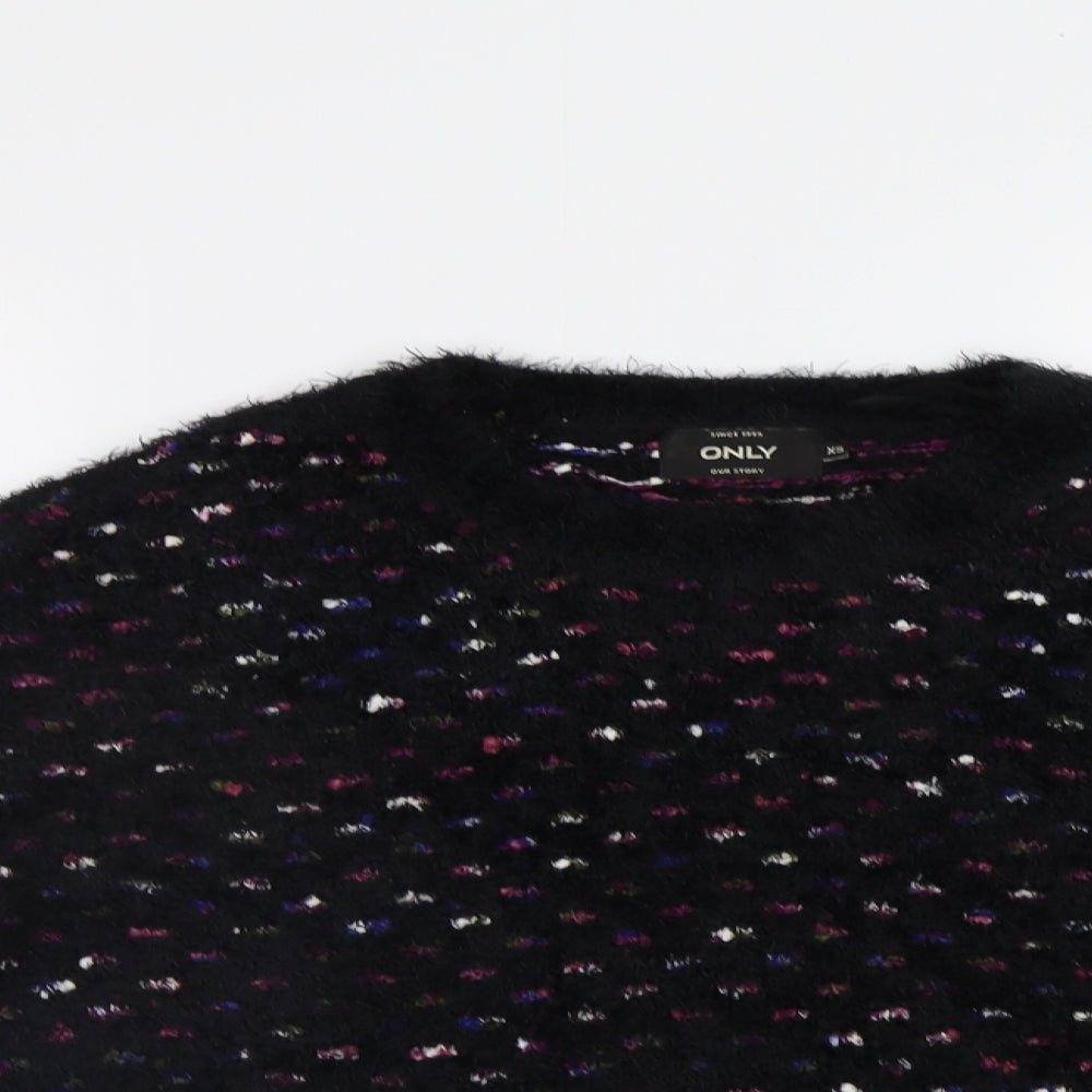 Only Womens Black Polka Dot  Pullover Jumper Size XS