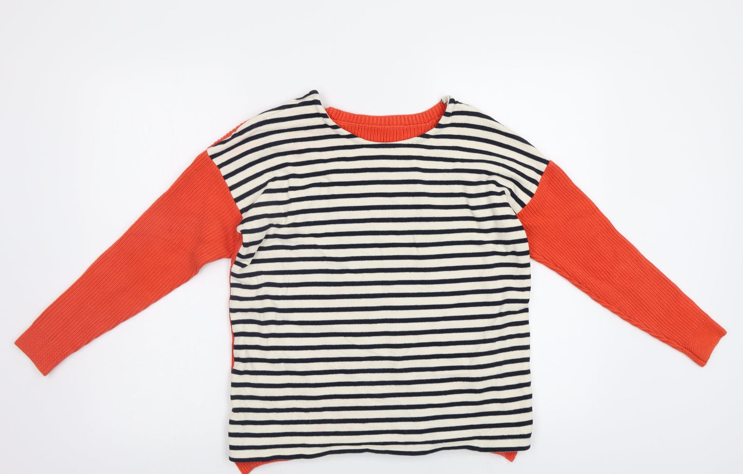 Edition  Womens Red Striped  Pullover Jumper Size M