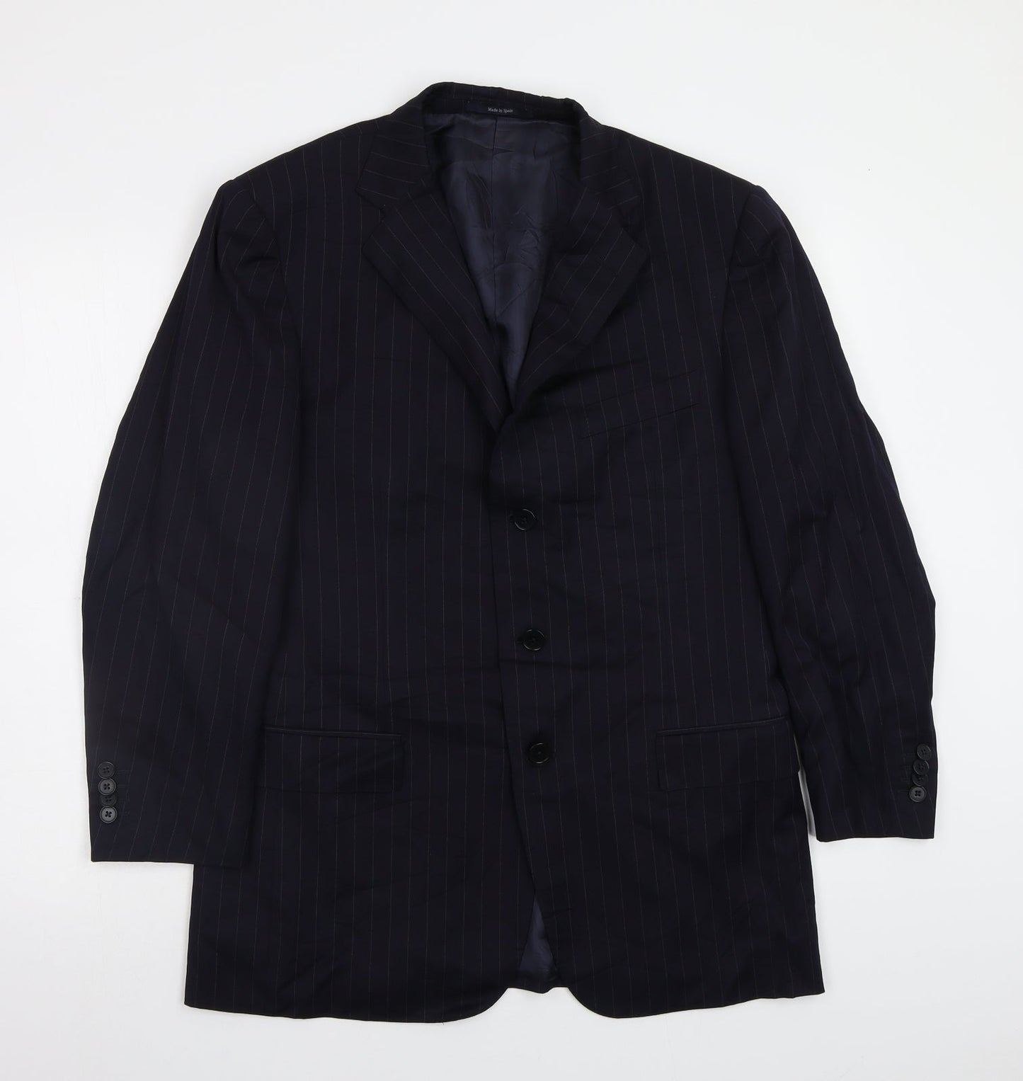 Preworn Mens Blue Striped  Jacket Blazer Size 40