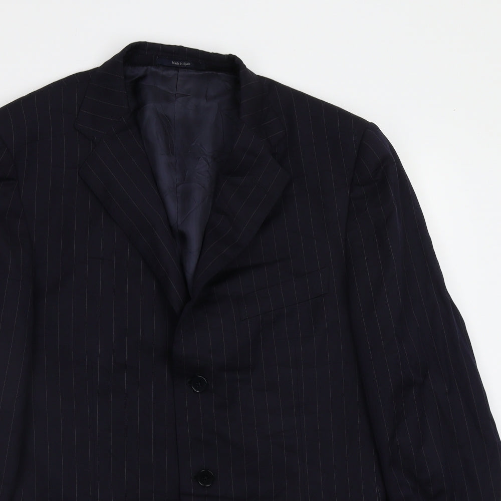 Preworn Mens Blue Striped  Jacket Blazer Size 40