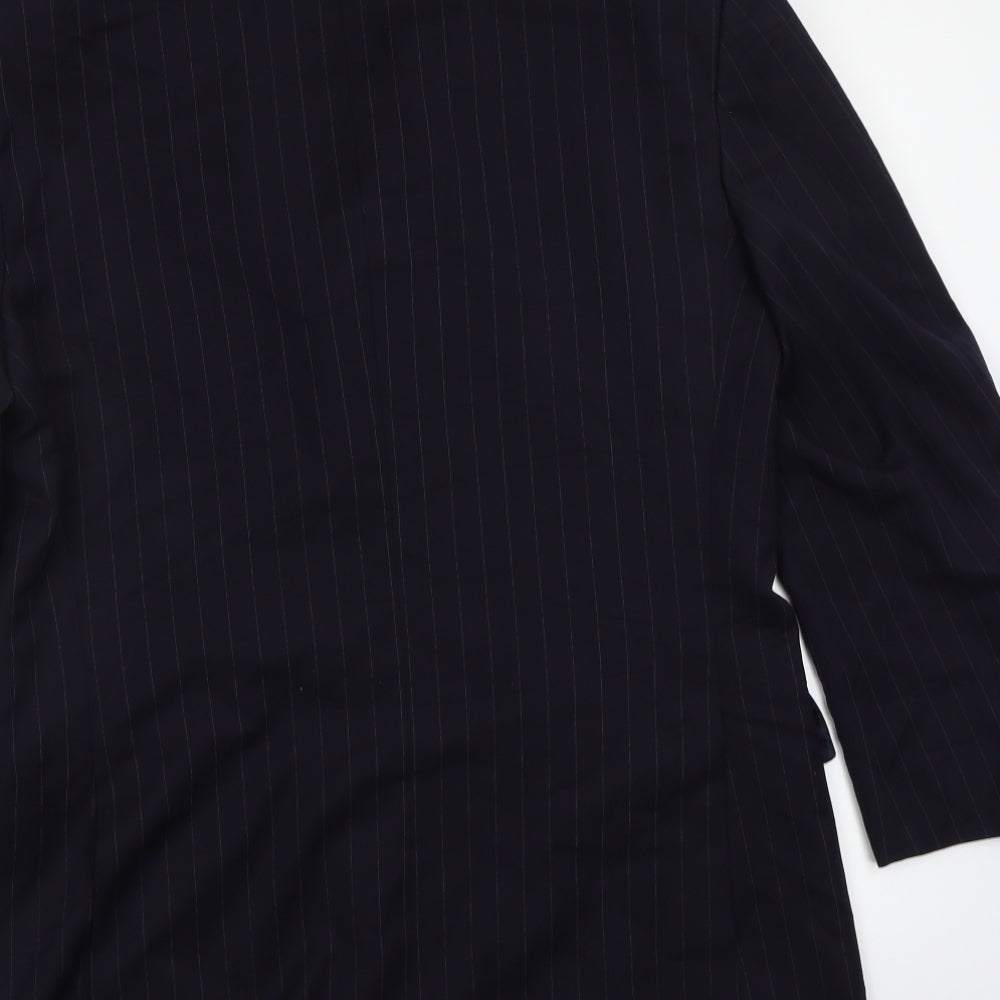 Preworn Mens Blue Striped  Jacket Blazer Size 40