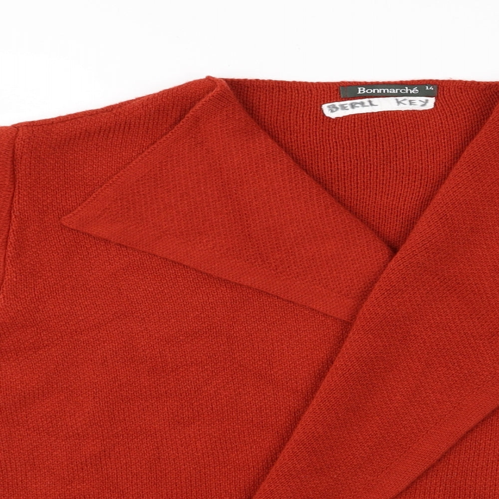 Bonmarché Womens Orange   Wrap Jumper Size 14  - Wrap