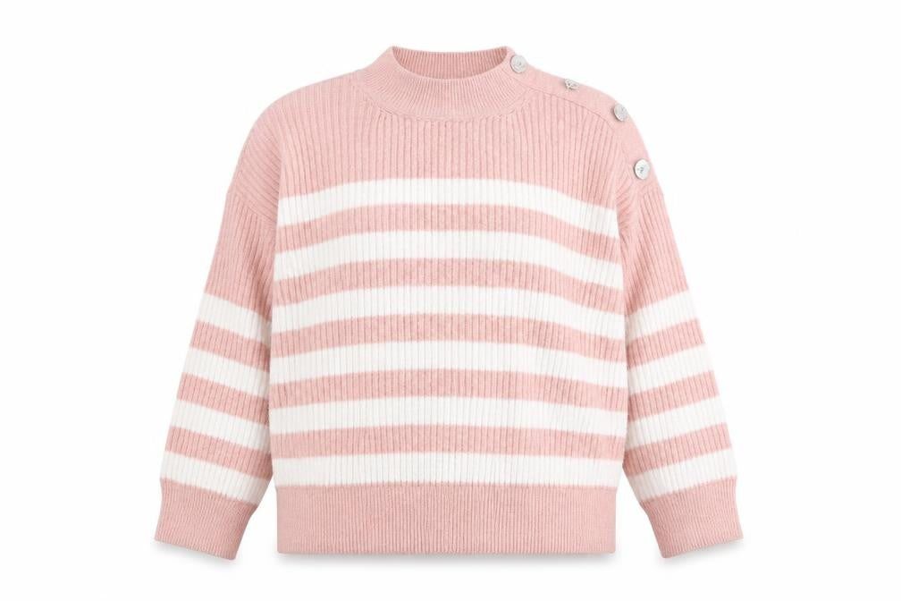 George Womens Pink Striped  Pullover Jumper Size L