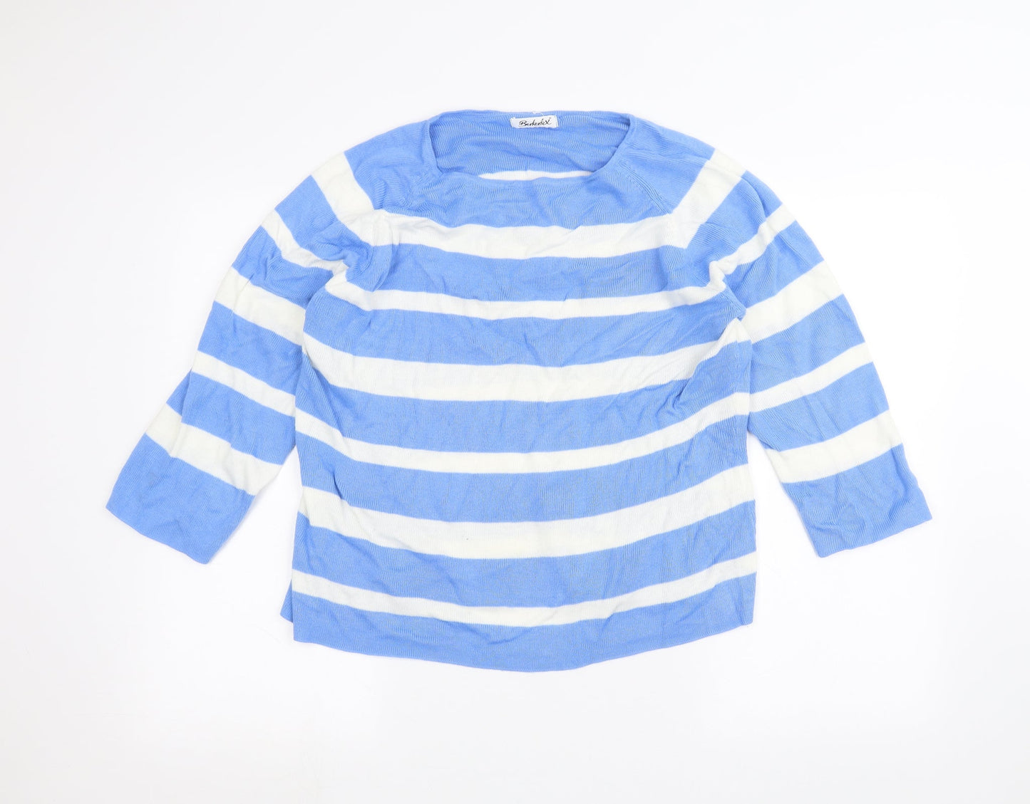 Berkertex Womens Blue Striped  Pullover Jumper Size 18