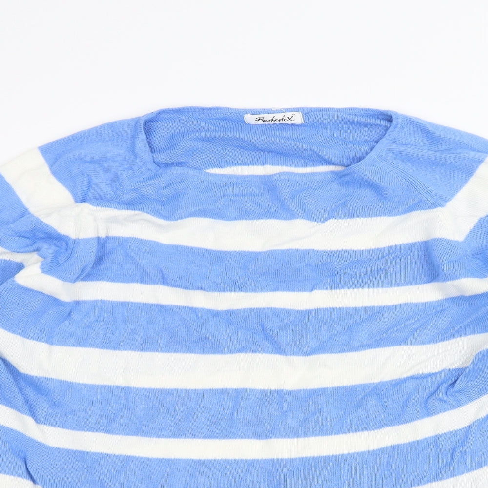 Berkertex Womens Blue Striped  Pullover Jumper Size 18